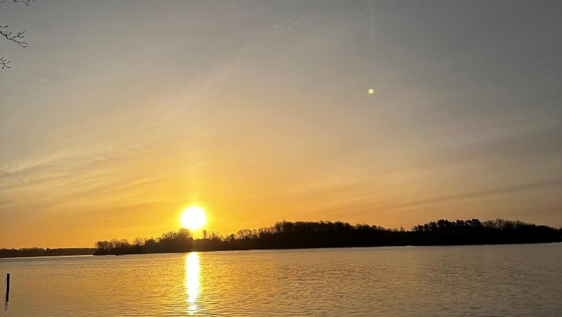 Solopgang ved Christiansmindestien i Svendborg